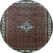 Round Persian Light Blue Traditional Rug, tr1379lblu