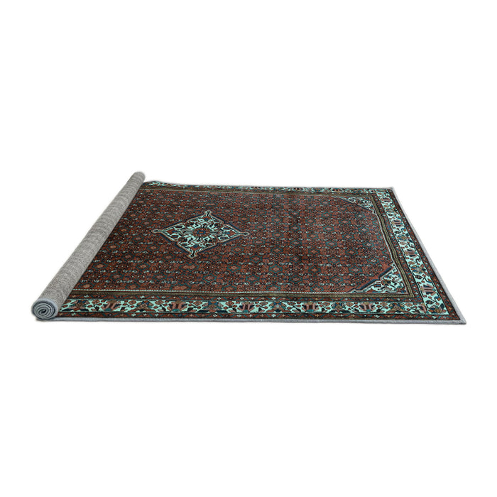 Sideview of Machine Washable Persian Light Blue Traditional Rug, wshtr1379lblu