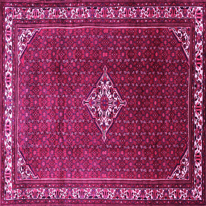Square Machine Washable Persian Pink Traditional Rug, wshtr1379pnk