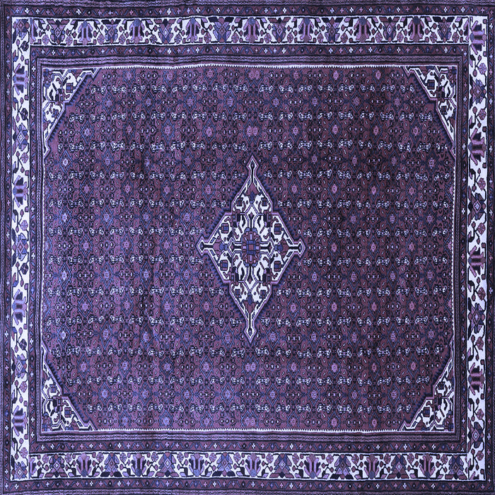 Square Machine Washable Persian Blue Traditional Rug, wshtr1379blu