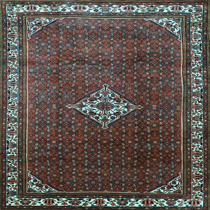Square Machine Washable Persian Light Blue Traditional Rug, wshtr1379lblu
