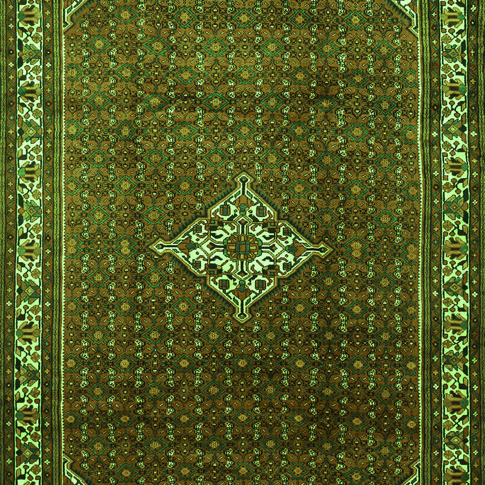 Serging Thickness of Machine Washable Persian Green Traditional Area Rugs, wshtr1379grn