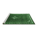 Sideview of Machine Washable Persian Emerald Green Traditional Area Rugs, wshtr1379emgrn