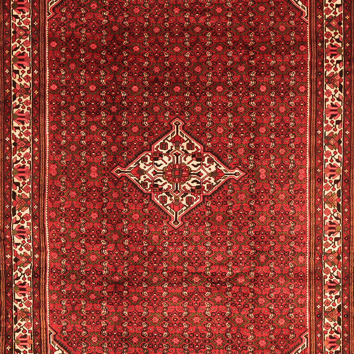 Serging Thickness of Machine Washable Persian Orange Traditional Area Rugs, wshtr1379org