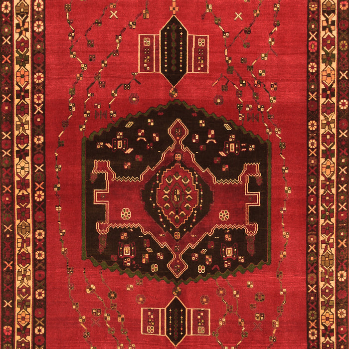 Serging Thickness of Machine Washable Persian Orange Traditional Area Rugs, wshtr137org