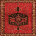 Round Machine Washable Persian Orange Traditional Area Rugs, wshtr137org