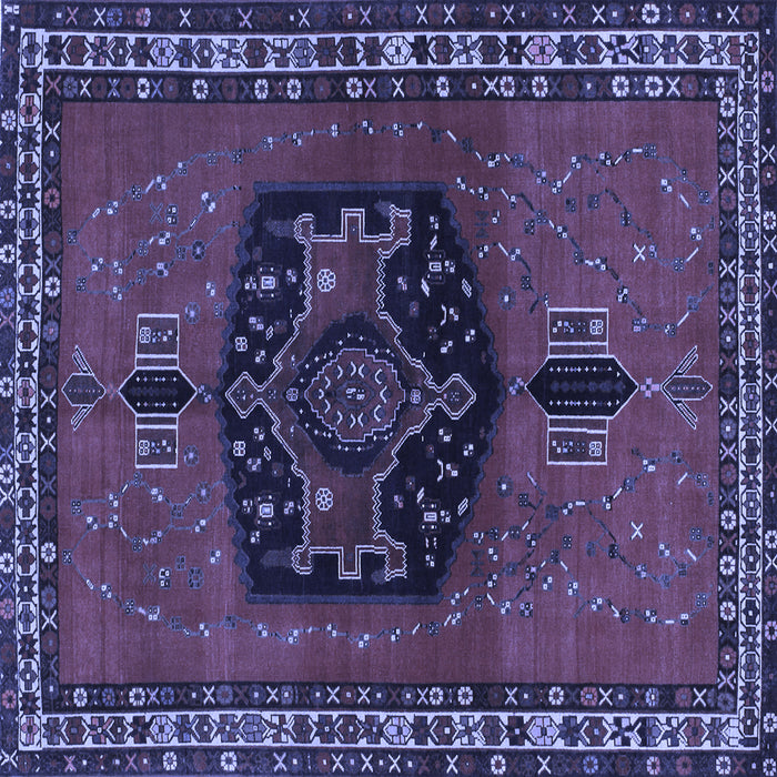 Square Persian Blue Traditional Rug, tr137blu