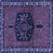 Square Persian Blue Traditional Rug, tr137blu