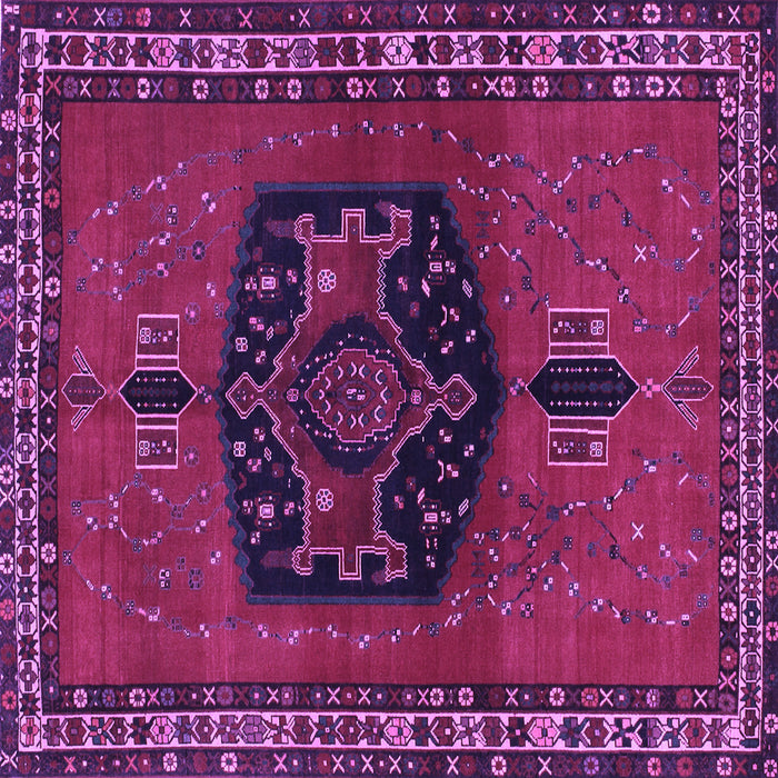Square Persian Purple Traditional Rug, tr137pur
