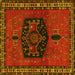 Square Persian Yellow Traditional Rug, tr137yw