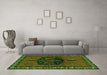 Machine Washable Persian Green Traditional Area Rugs in a Living Room,, wshtr137grn