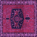 Square Machine Washable Persian Purple Traditional Area Rugs, wshtr137pur