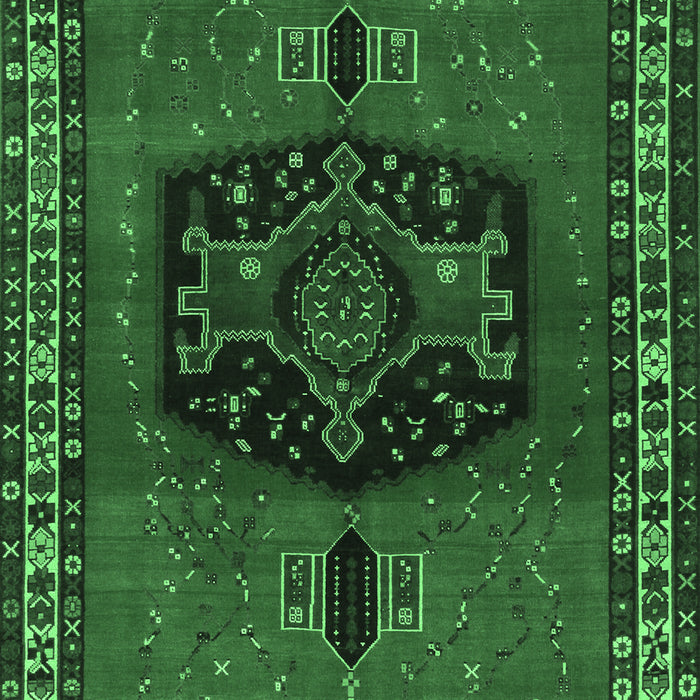 Machine Washable Persian Emerald Green Traditional Area Rugs, wshtr137emgrn
