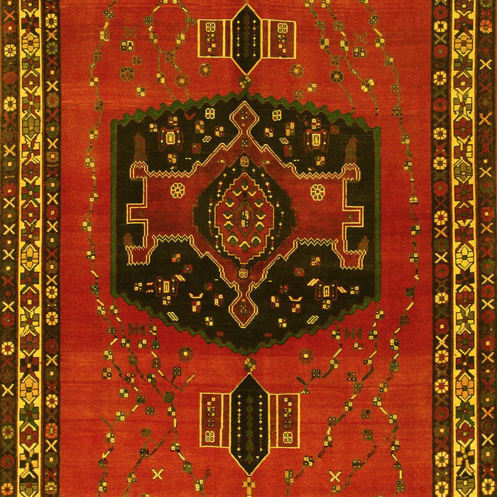 Machine Washable Persian Yellow Traditional Rug, wshtr137yw