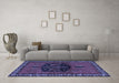 Machine Washable Persian Blue Traditional Rug in a Living Room, wshtr137blu