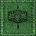 Square Persian Emerald Green Traditional Rug, tr137emgrn