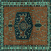 Square Persian Turquoise Traditional Rug, tr137turq