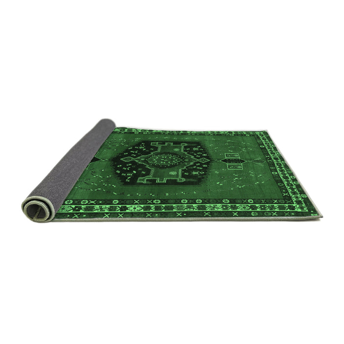 Sideview of Persian Emerald Green Traditional Rug, tr137emgrn