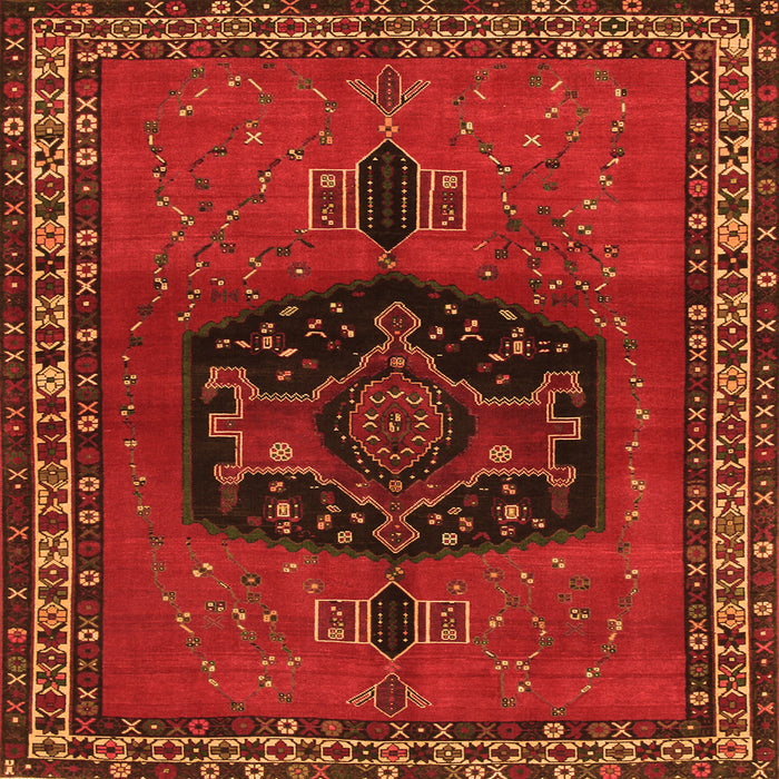 Serging Thickness of Persian Orange Traditional Rug, tr137org