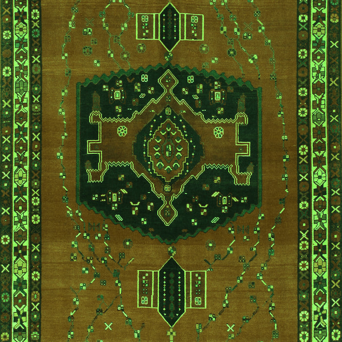 Serging Thickness of Machine Washable Persian Green Traditional Area Rugs, wshtr137grn