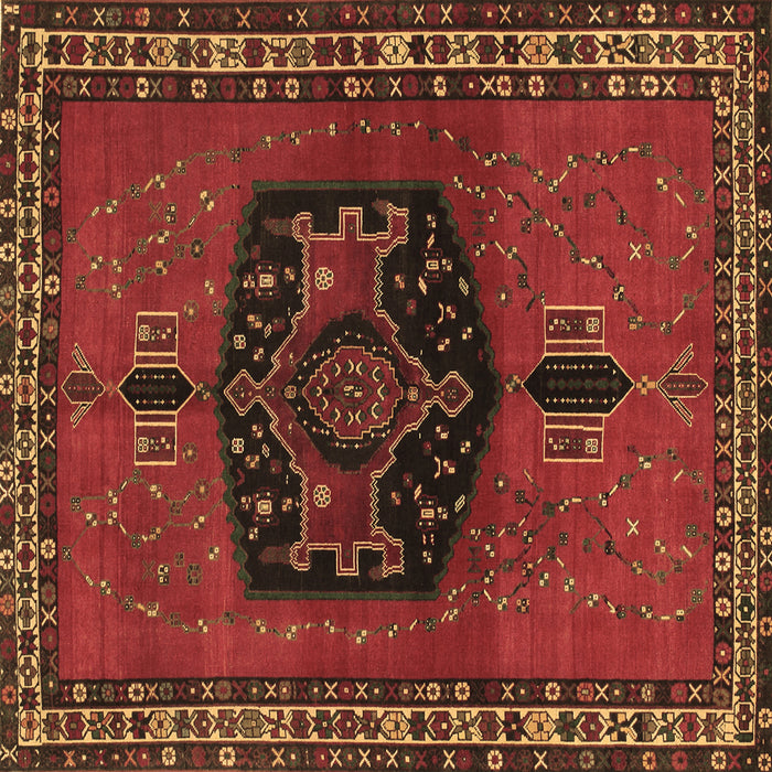 Square Persian Brown Traditional Rug, tr137brn