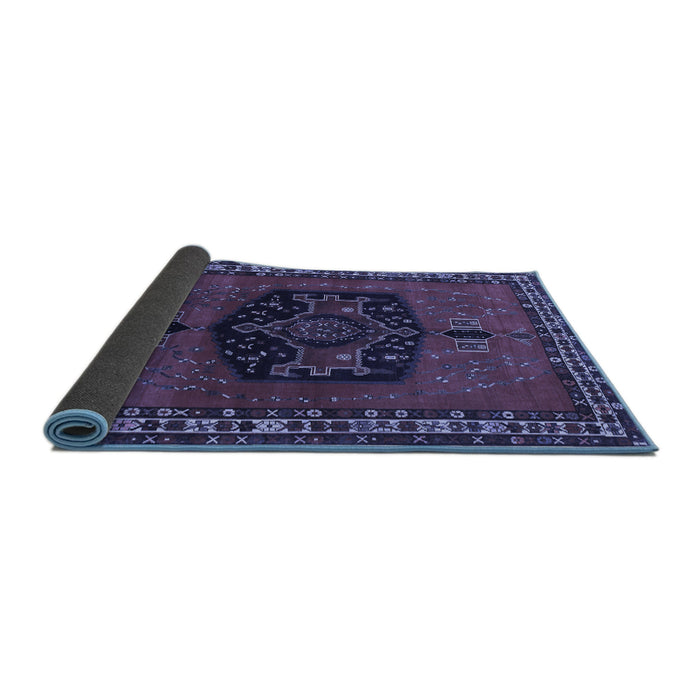 Sideview of Persian Blue Traditional Rug, tr137blu