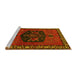 Sideview of Machine Washable Persian Yellow Traditional Rug, wshtr137yw