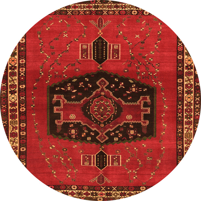 Square Persian Orange Traditional Rug, tr137org