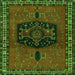 Round Machine Washable Persian Green Traditional Area Rugs, wshtr137grn