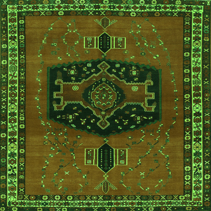 Serging Thickness of Persian Green Traditional Rug, tr137grn