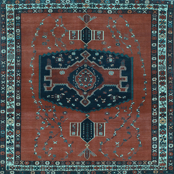 Square Persian Light Blue Traditional Rug, tr137lblu