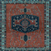 Square Persian Light Blue Traditional Rug, tr137lblu
