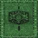 Square Machine Washable Persian Emerald Green Traditional Area Rugs, wshtr137emgrn