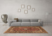 Machine Washable Persian Brown Traditional Rug in a Living Room,, wshtr1380brn