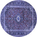 Round Persian Blue Traditional Rug, tr1380blu