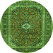 Square Persian Green Traditional Rug, tr1380grn