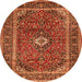 Square Persian Orange Traditional Rug, tr1380org