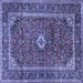 Square Persian Blue Traditional Rug, tr1380blu