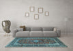 Machine Washable Persian Light Blue Traditional Rug in a Living Room, wshtr1380lblu