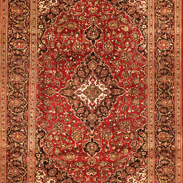 Serging Thickness of Machine Washable Persian Orange Traditional Area Rugs, wshtr1380org