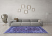 Machine Washable Persian Blue Traditional Rug in a Living Room, wshtr1380blu