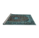 Sideview of Machine Washable Persian Light Blue Traditional Rug, wshtr1380lblu