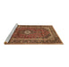 Sideview of Machine Washable Persian Brown Traditional Rug, wshtr1380brn