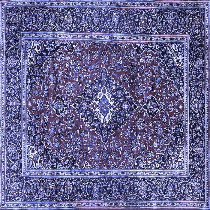 Square Machine Washable Persian Blue Traditional Rug, wshtr1380blu