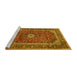 Sideview of Machine Washable Persian Yellow Traditional Rug, wshtr1380yw