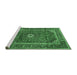 Sideview of Machine Washable Persian Emerald Green Traditional Area Rugs, wshtr1380emgrn