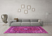 Machine Washable Persian Pink Traditional Rug in a Living Room, wshtr1380pnk