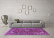 Machine Washable Persian Purple Traditional Area Rugs in a Living Room, wshtr1380pur