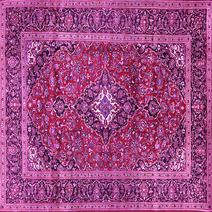 Square Machine Washable Persian Pink Traditional Rug, wshtr1380pnk