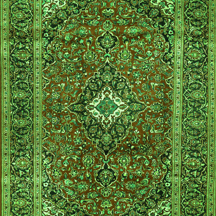Serging Thickness of Machine Washable Persian Green Traditional Area Rugs, wshtr1380grn